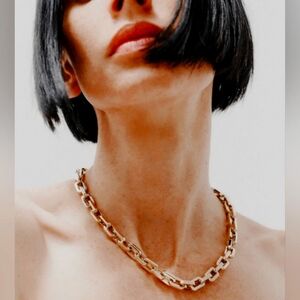 Eddie Borgo 12k Yellow Gold Chain Link Necklace * New in Pouch*